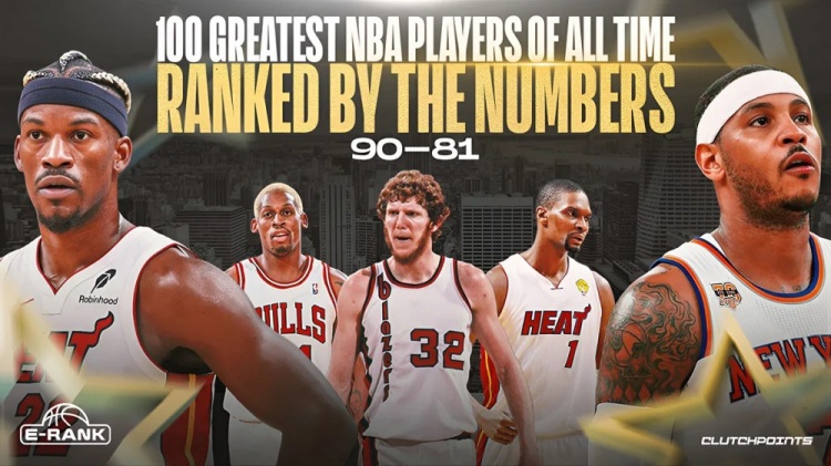 Clutch Points评历史90-81：波什90 罗德曼89 安东尼88 巴特勒81